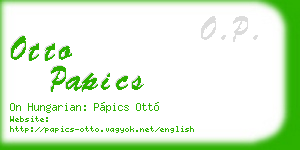 otto papics business card